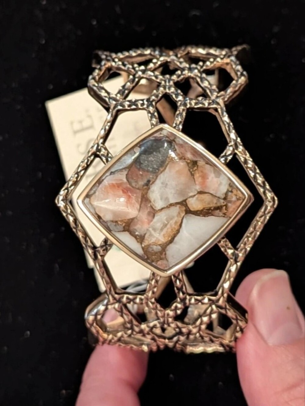 Barse Thailand Infused Genuine Stone cuff bracelet, NWT